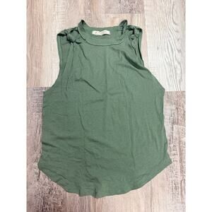We The Free Free People Green Sleeveless Tank Small Boho Minimalist Basic